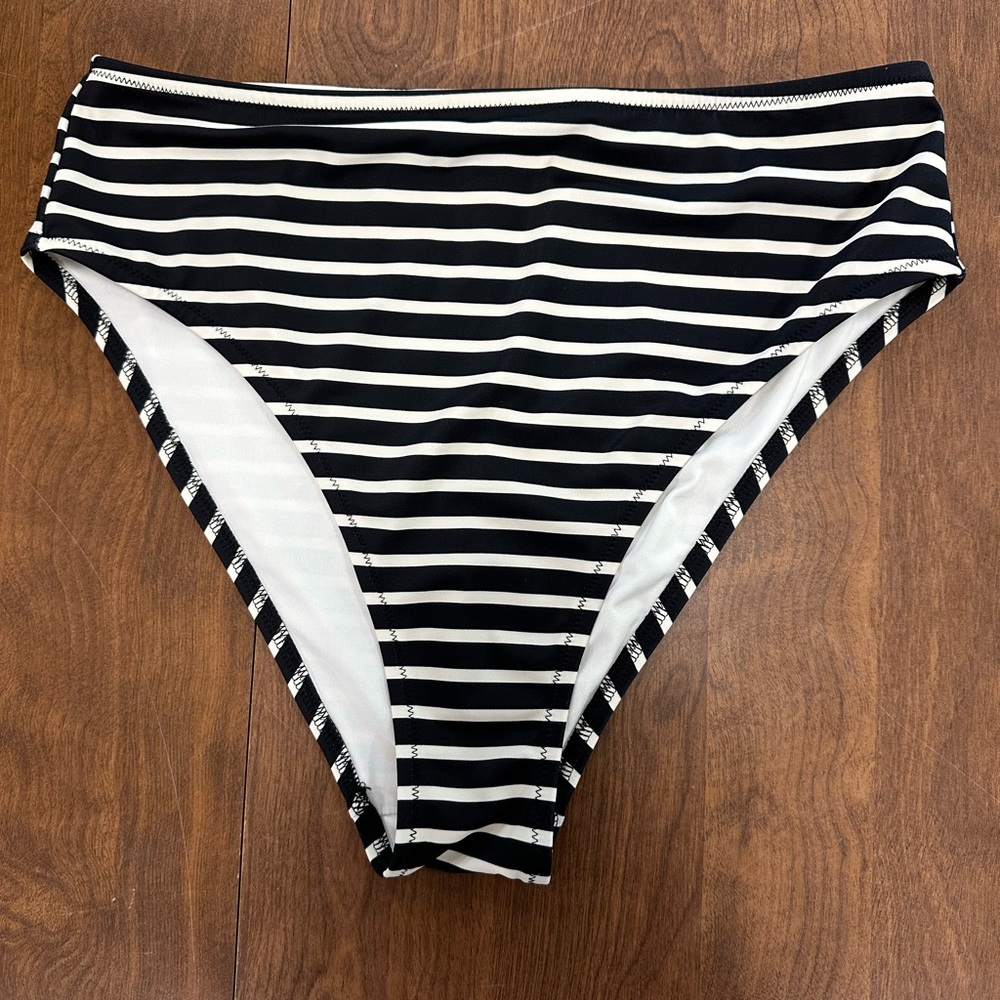 PINK Victoria's Secret Black and White Striped Bikini